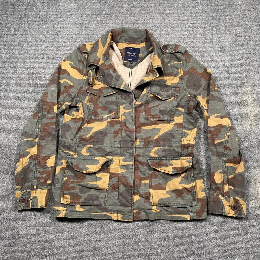 Madewell Camo Utility Jacket Womens Medium Military Field Jacket